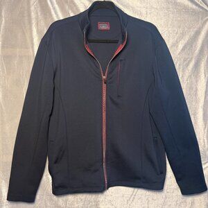 UNTUCKit Mens Full Zip Jacket Medium Navy Blue Stretch Lightweight Casual